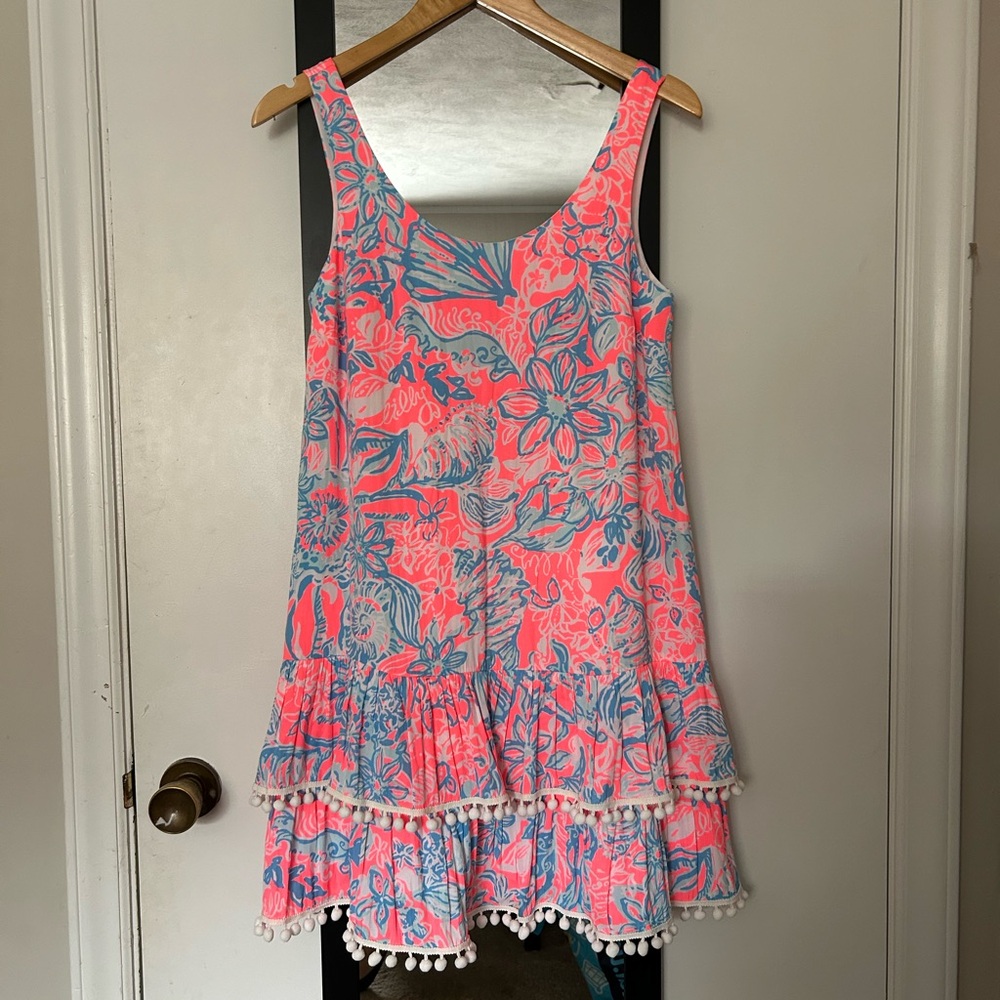 Lilly Pulitzer Pink and Blue Tropical Dress